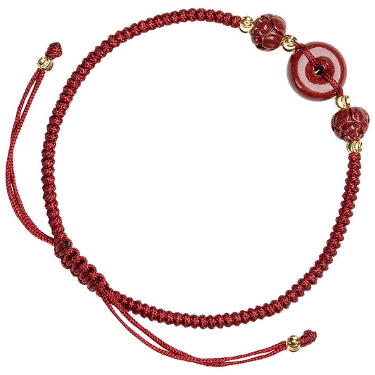 硃砂手工編織平安扣手繩