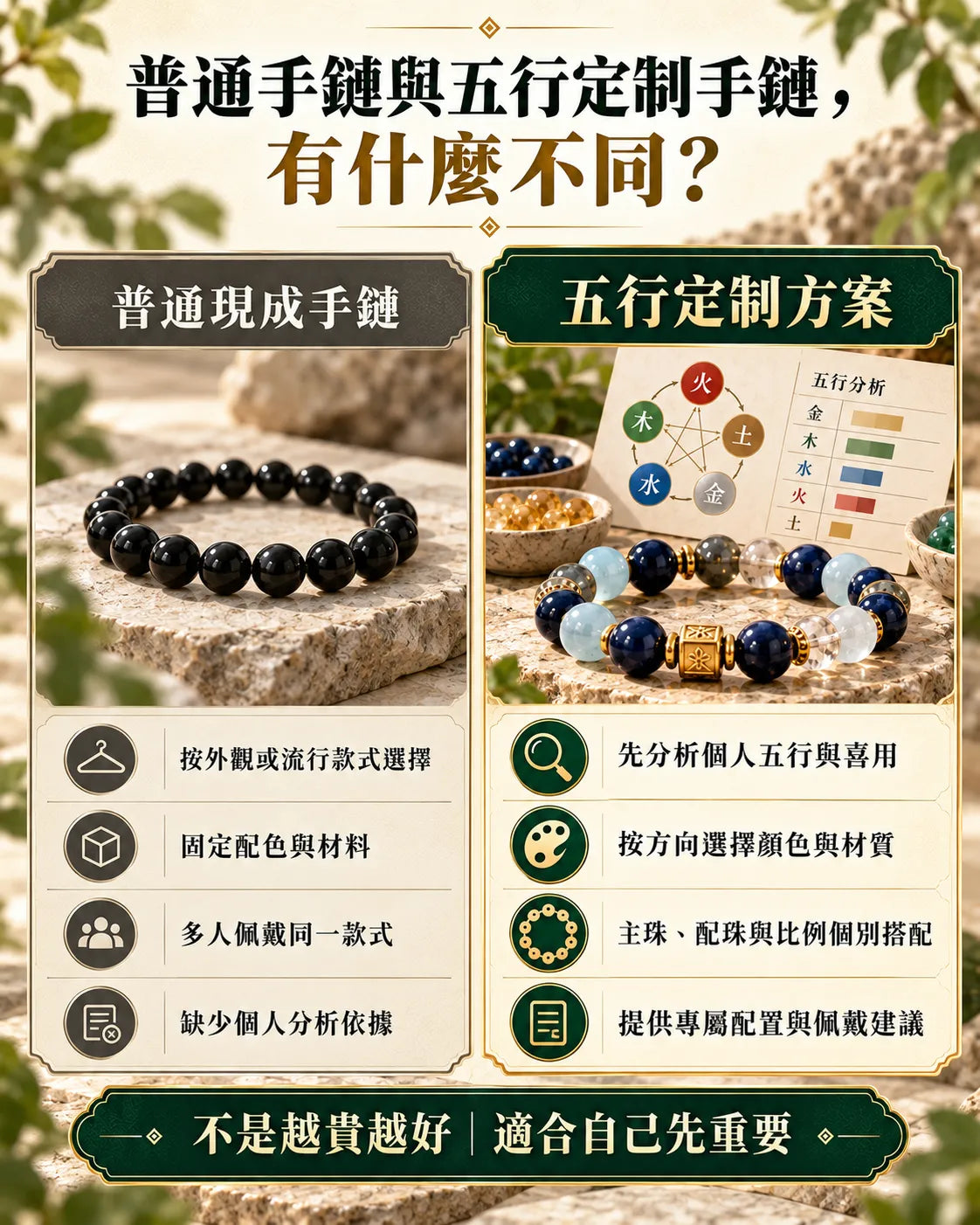 五行喜用分析｜專屬助運手鏈方案