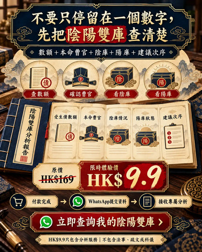 陰陽雙庫分析｜受生債定向查詢