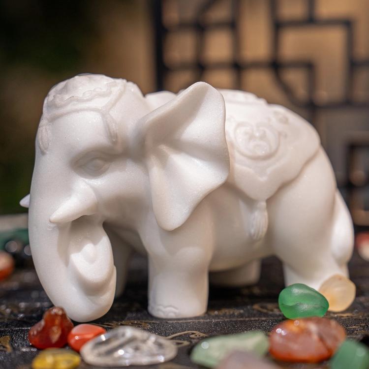 White elephant attracts wealth and fortune