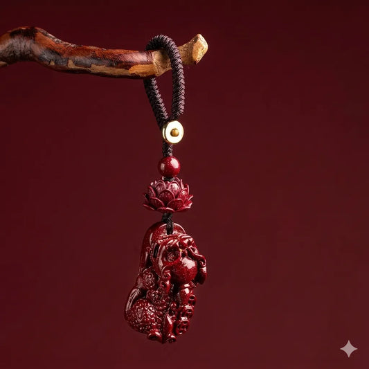 硃砂貔貅鑰匙扣掛件 招財平安